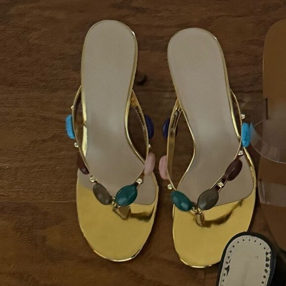 Elegant Multi-Color Gemstone Sandals - Picture 4 of 4